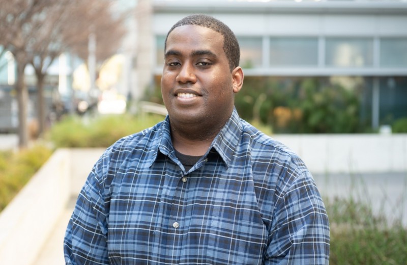 Damon Williams outside the Gladstone building