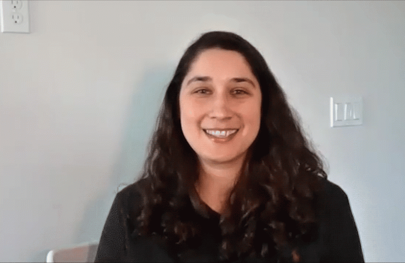 Animation of Stephanie Miller demonstrating where the cortex is in the brain